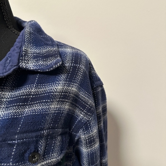 *WOOLRICH* Blue x Whiten Plaid Button Up Jacket Size Large - Picture 3 of 7